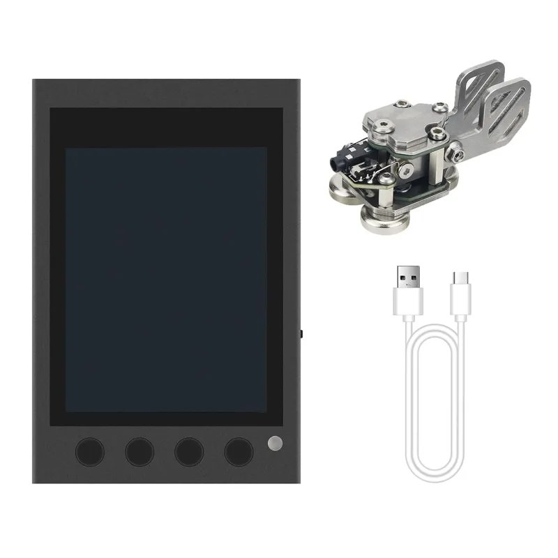 HAMCUBE mini Morse code trainer with stainless steel paddle key and USB-C cable